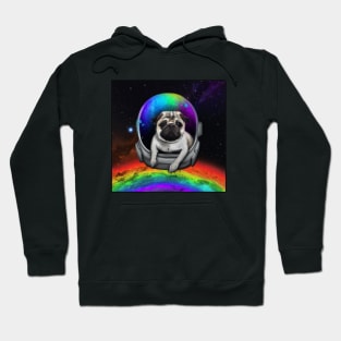 Rainbow Astronaut Pug Hoodie